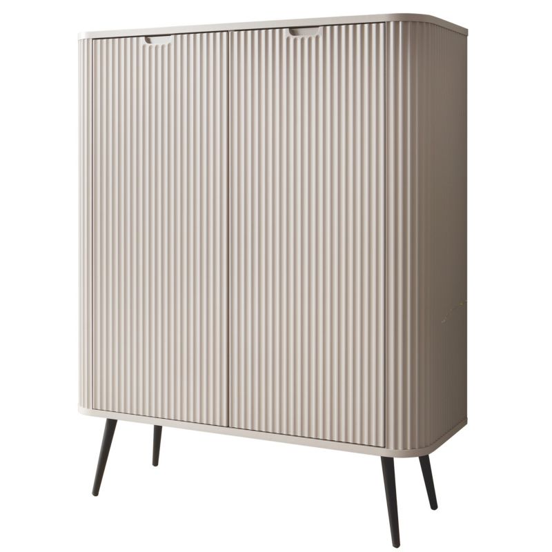 Komoda dwudrzwiowa Bettso Zova 103 cm wysoka na czarnych nogach kaszmirowy beż 1szt.