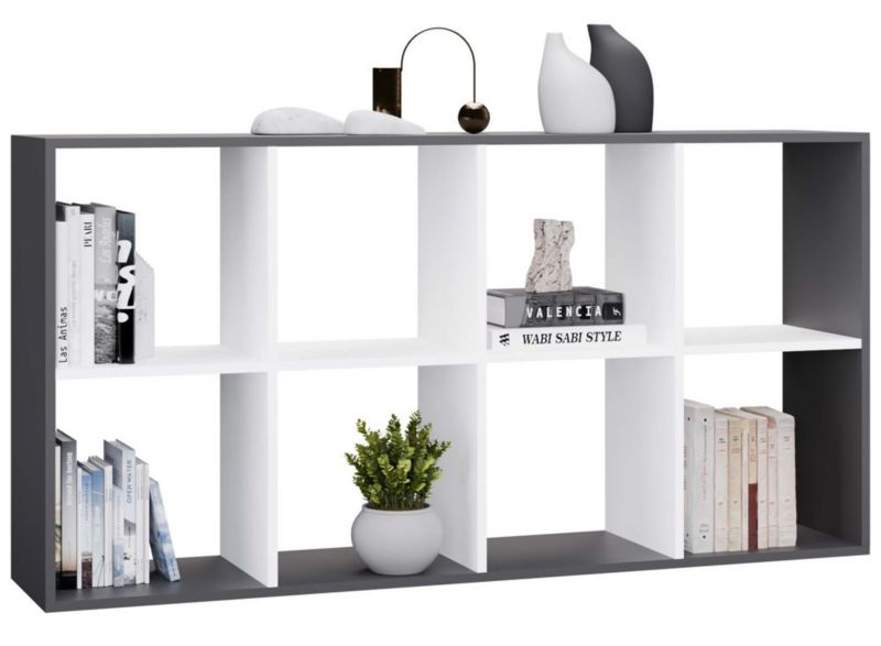 Regał Topeshop Malax 2X4 Antracyt Biały 75x30x147 cm 1 szt.