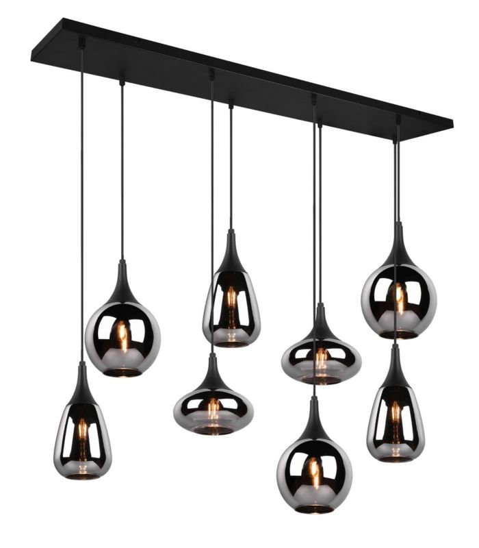 Lampa sufitowa wisząca Trio Lumina czarny metalizowany wym: 150 x 121 x 34,5 cm 8xE14 x 1 szt.