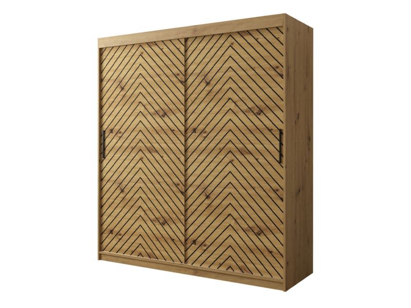 Szafa MIRJAN 24 Jodełka 1 180 dąb artisan + czarny 1 szt.