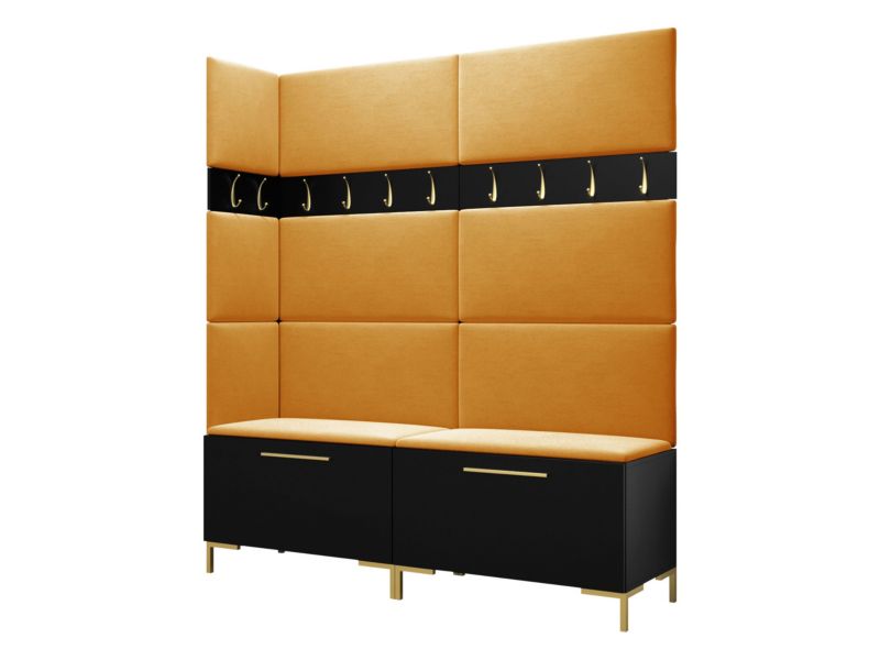 Garderoba MIRJAN 24 Zilion V czarny + żółty 1 kpl.