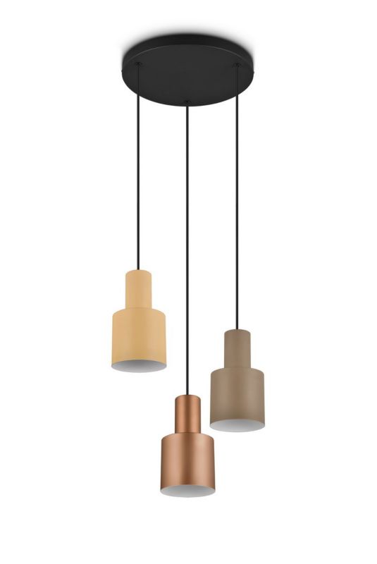 Lampa wisząca Trio Agudo brązowa-odcienie brązu wym: 150 x 37 x 37 cm 3xE27 x 40W 1 szt.