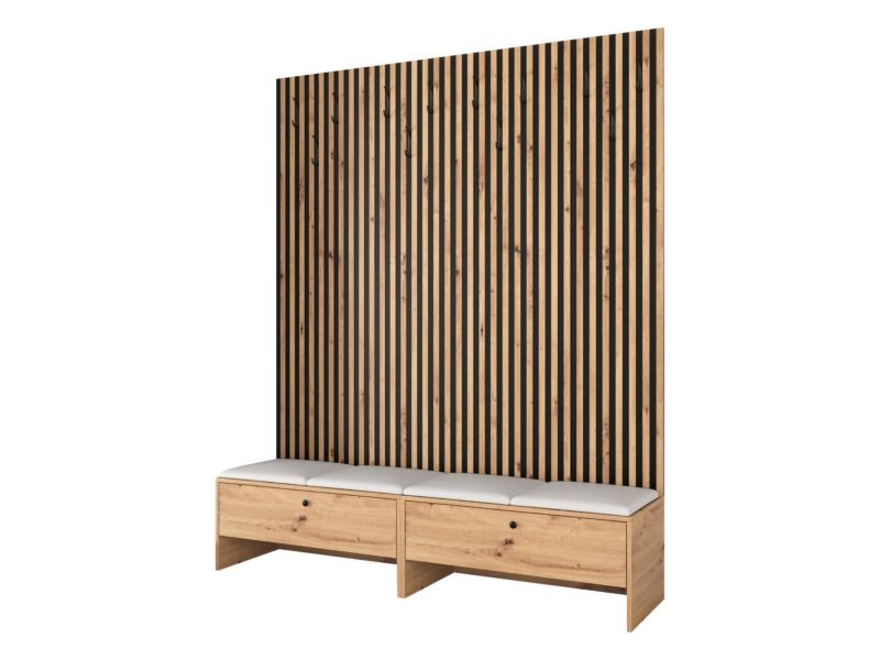 Garderoba MIRJAN 24 Balma V dąb artisan/czarny/biała ekoskóra 1 kpl.