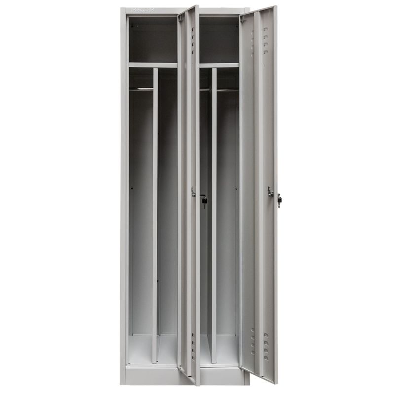 Szafka ubraniowa BHP Mega-M 2 drzwiowa z przegrodami szara 60x50x180 m 1szt.