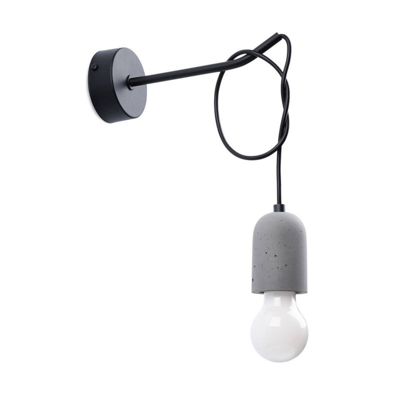 Kinkiet ścienny Sollux Lighting Neso szaro-czarny 1 x E27 x IP20 wym: 50 x 8 x 22 cm - 1 szt.