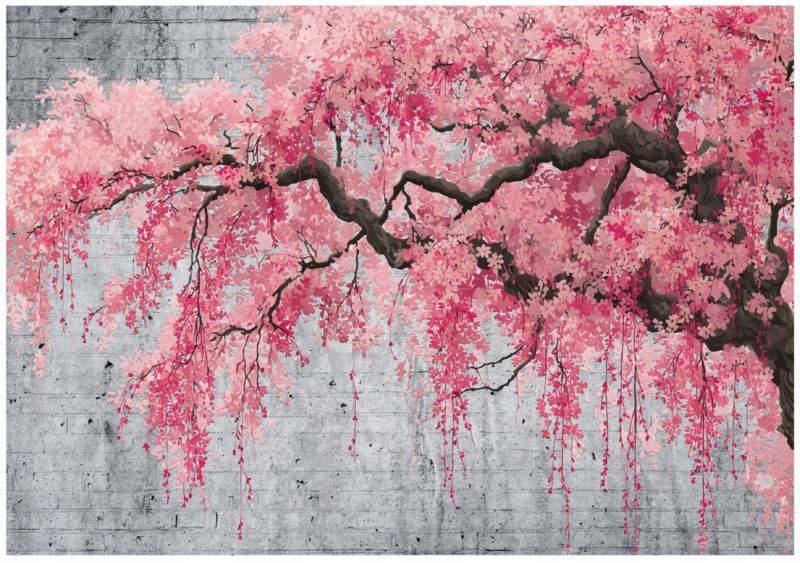 Fototapeta WALLARENA Do Sypialni Salonu Na Flizelinie Drzewo Abstrakcja Beton Różowy 400x280 cm 16163VX8 1 szt.