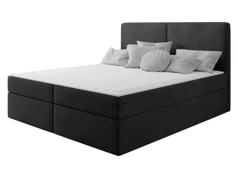 Łóżko kontynentalne MIRJAN 24 Claire 140x200 czarny plusz 1 szt.