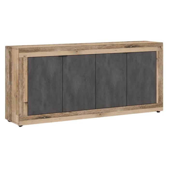 Komoda Drewniana Do Salonu Przedpokój Biura Vintage BLAGO Mebel Elite Dąb Grafit 1 szt