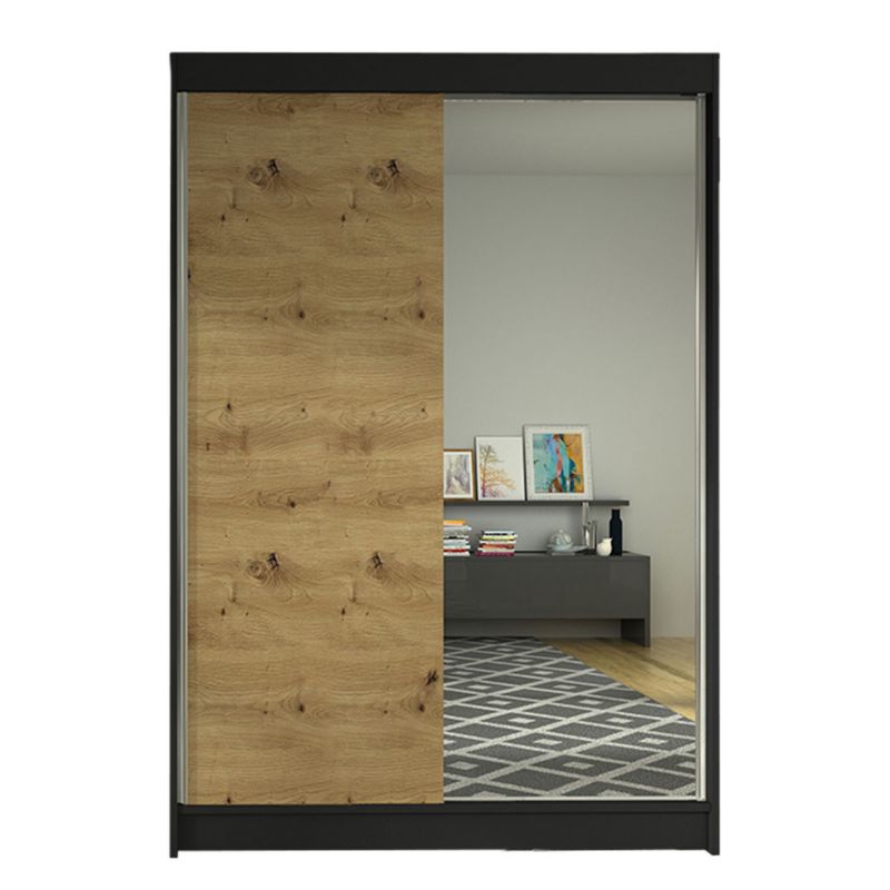 Szafa MIRJAN 24 z drzwiami przesuwnymi Lino I czarny/dąb artisan 1 szt.