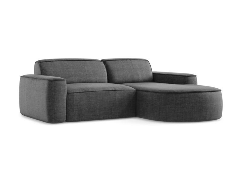 Narożnik prawostronny LaMiaSofa MELISSA z tkaniny strukturalnej 224x166 cm ciemny szary 1 szt.