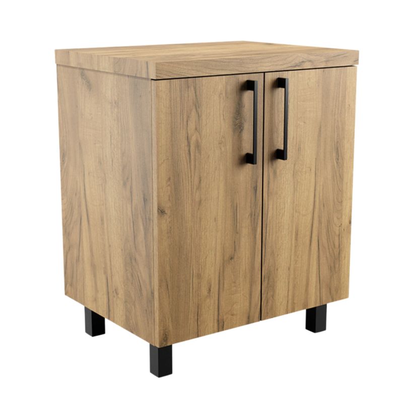 Szafka Łazienkowa SKXMeble Regał Stojąca Pod Umywalkę Mila Złoty Craft Uchwyty Standardowe Czarne 75x90x47 1szt.