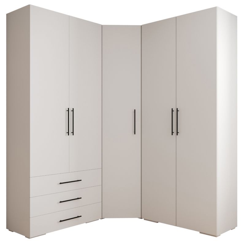 Garderoba wysoka do przedpokoju Abiks INOVA 3 Z1 biały+czarny 1 szt.