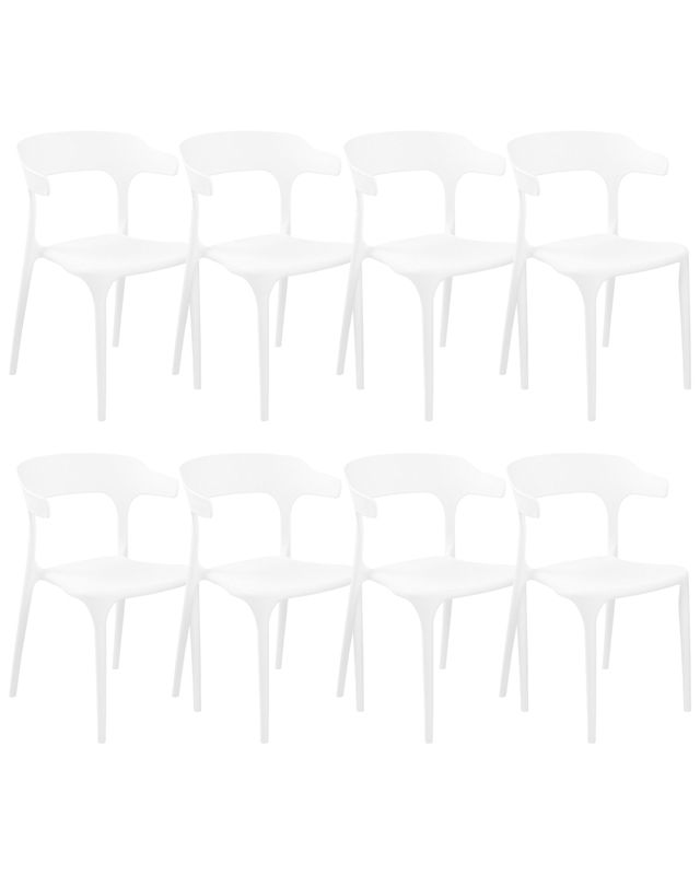 Zestaw 8 krzeseł do jadalni Gubbio Biały 1 kpl