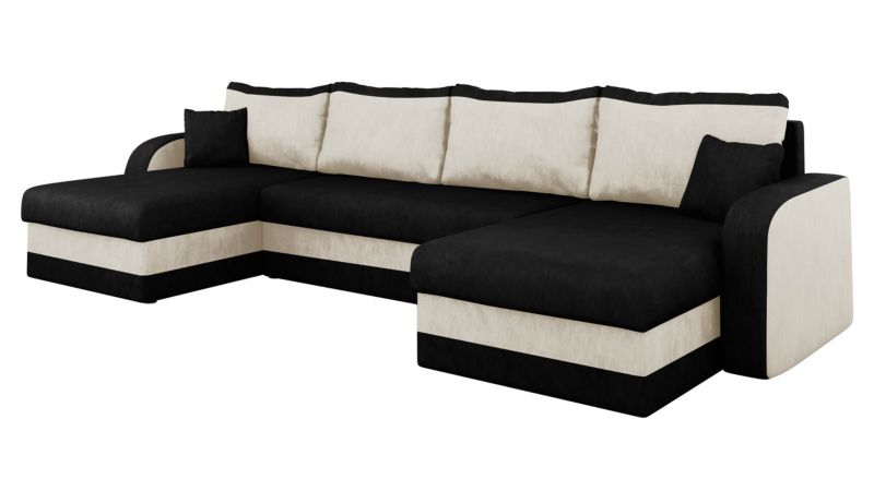 Narożnik z funkcją spania MIRJAN 24 Kris U czarny/kremowy 1 szt.