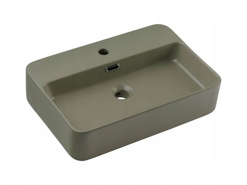 Umywalka nablatowa TRUST 2 55 cm oliwkowozielony mat ceramika 1 szt.