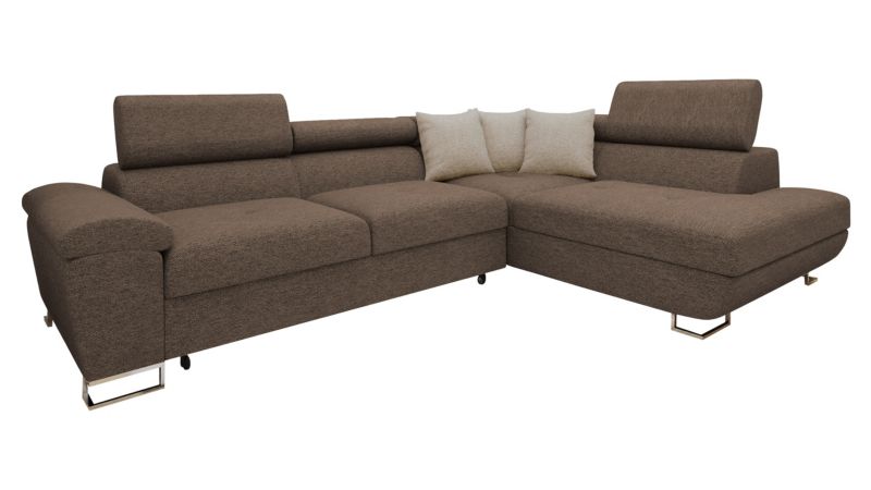 Narożnik z funkcją spania MIRJAN 24 Cotere prawy jasny brąz/jasny beż 1 szt.