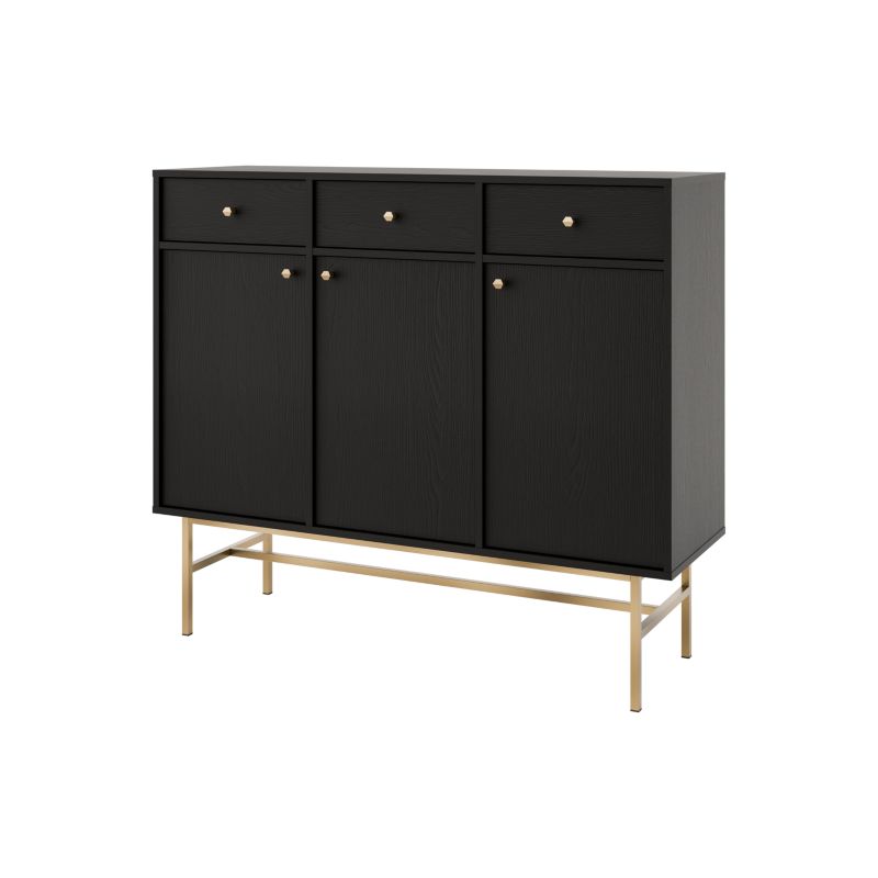 Komoda z szufladami Bonni Sakai 3 3F 3S T827 Czarny 1 szt.