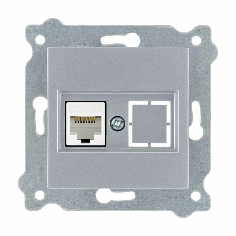 Gniazdo EXEN pojedyncze komputerowe kat.6 Srebrny 1 szt.