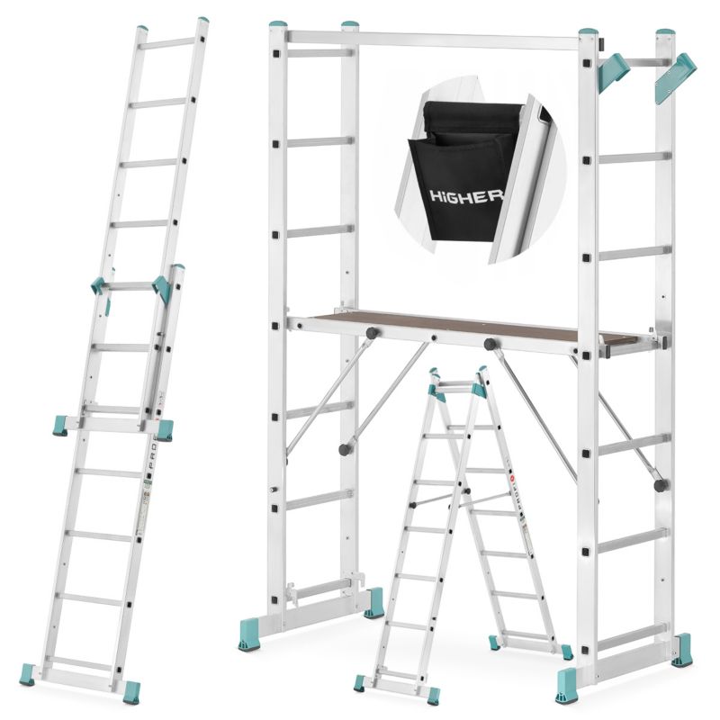 Rusztowanie aluminiowe podest roboczy 2x7 drabina aluminiowa TUV 1 szt