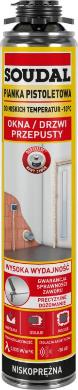 Pianka montażowa Soudal pistoletowa zimowa żółta 750 ml