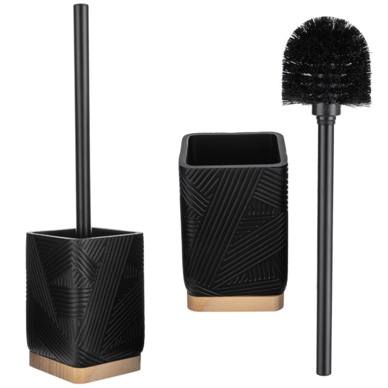 Szczotka Wc KADAX Toaletowa Do Toalety Kwadrat Z Pojemnikiem Stojąca Nowoczesny Czarny 1 szt.