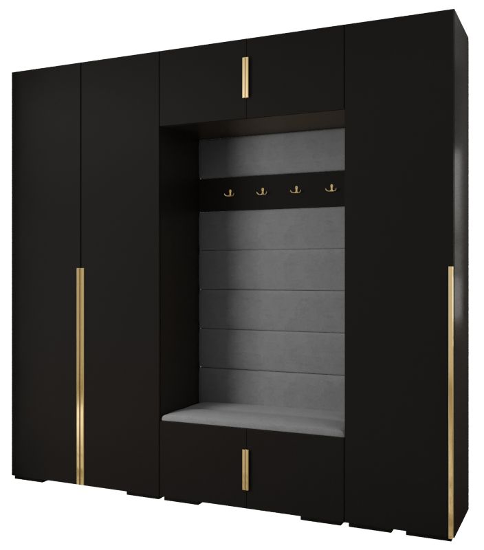 Garderoba do przedpokoju Abiks INOVA 1 Z8 czarny+złoty+manila16 1szt.