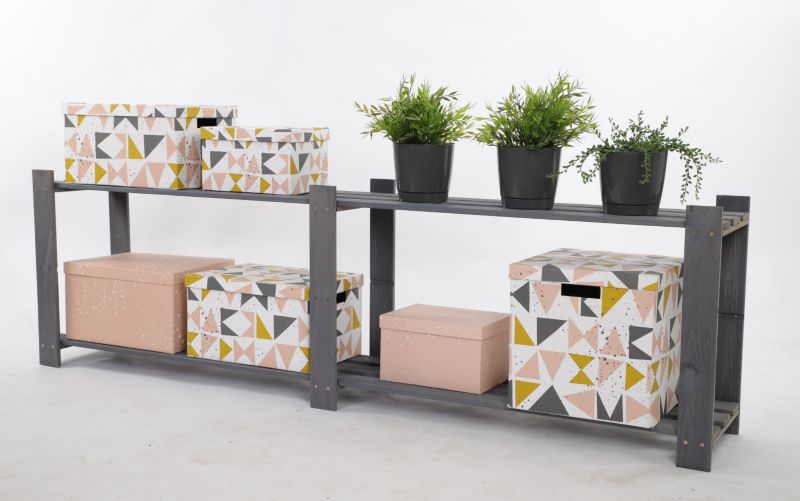 Regał drewniany MODO24 impregnacja szara szeroki 50x170x28 cm 1 szt.