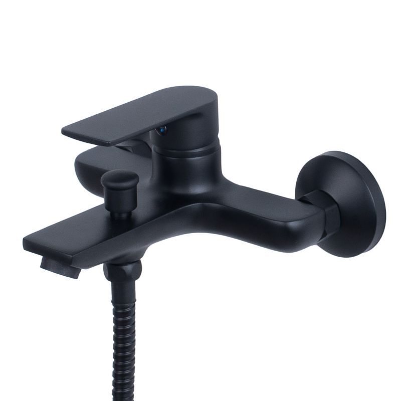 Bateria wannowa ELENA - Yoka Home ścienna prysznicowa natryskowa czarna - 1 szt.