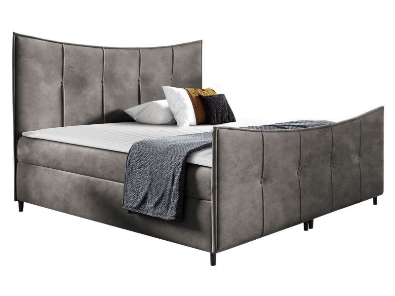 Łóżko kontynentalne MIRJAN 24 Bergamo Lux 200x200 szary 1 szt.