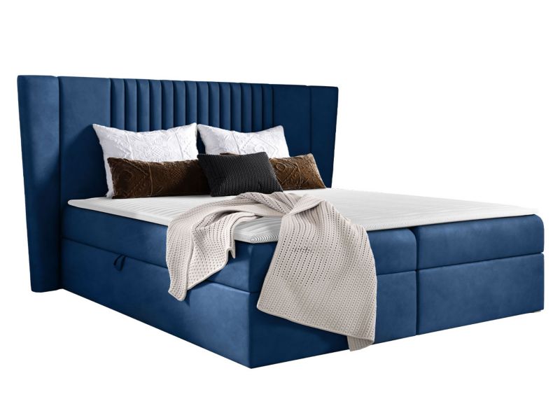 Łóżko kontynentalne MIRJAN 24 Spark 140x200 chabrowy 1 szt.