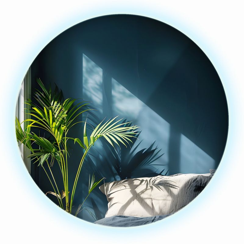 Lustro Okrągłe ArtPrintCave 40 cm Wiszące z Zimnym Światłem Ścienne Loft Bez Ramy 1 szt.