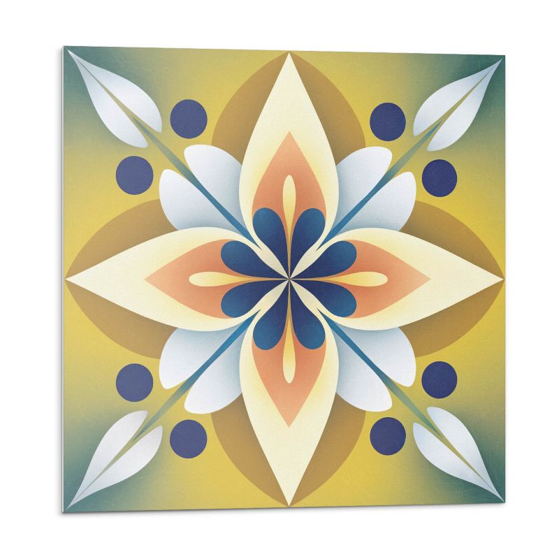 Kafelki samoprzylepne Wallfluent 30x30 cm Mandala z kwiatowymi detalami 9 szt.