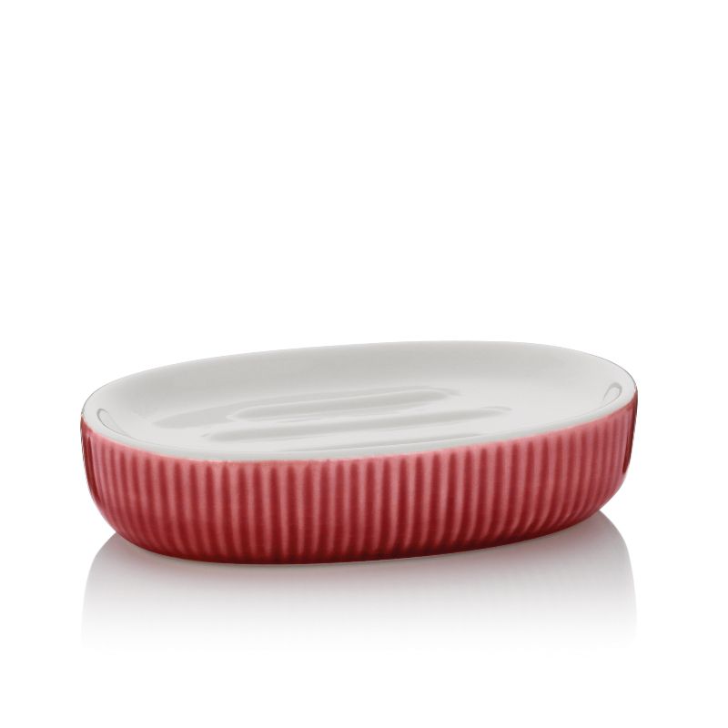 Mydelniczka stojąca Kela Ava ceramiczna malinowa/biała 13,5x8,5 cm 1 szt.