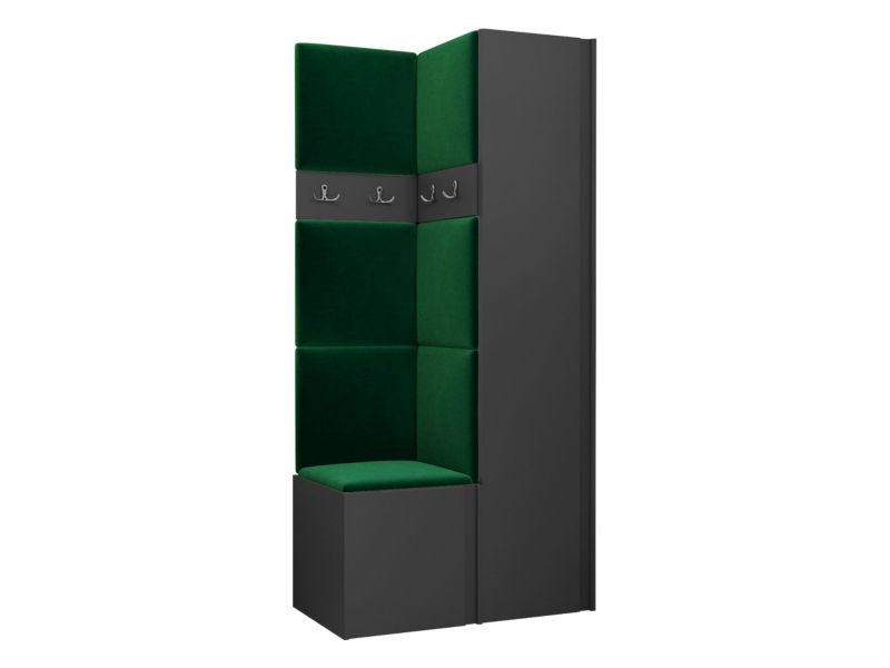 Garderoba MIRJAN 24 Orion XXIV grafit + butelkowa zieleń 1 kpl.