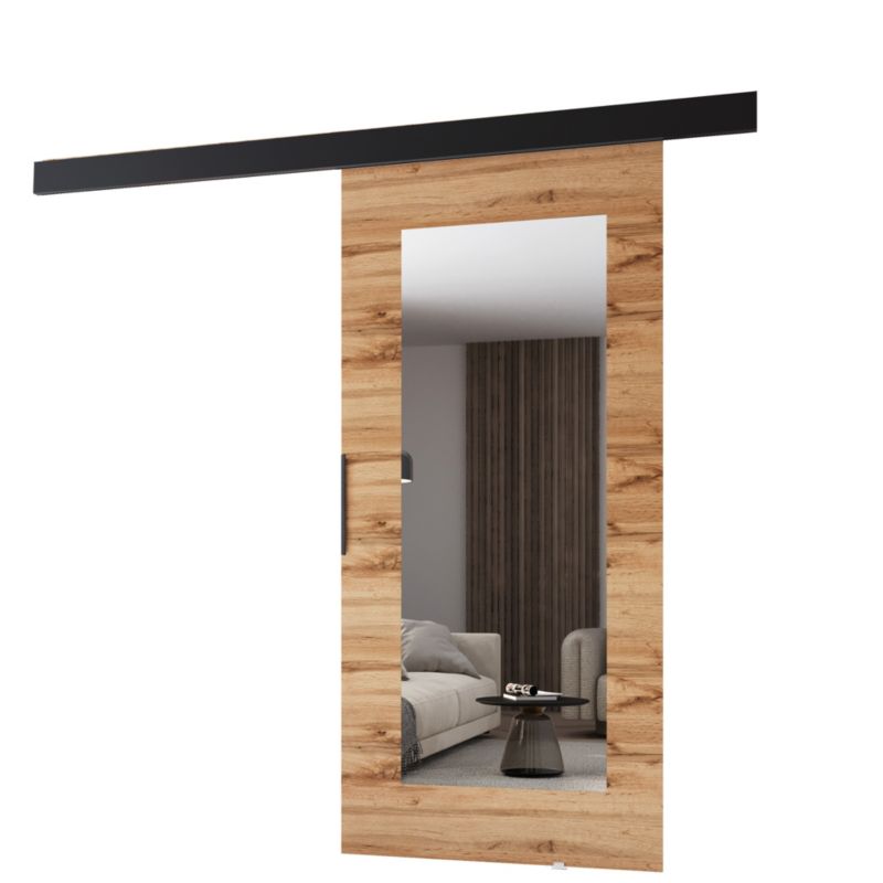 Drzwi przesuwne MINIO go for it PRIM I 96 cm dąb wotan z czarną maskownicą 1 szt.