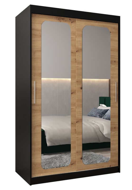 Szafa przesuwna Garderoba Abiks PROMO T3 120 czarny/artisan 1 szt.