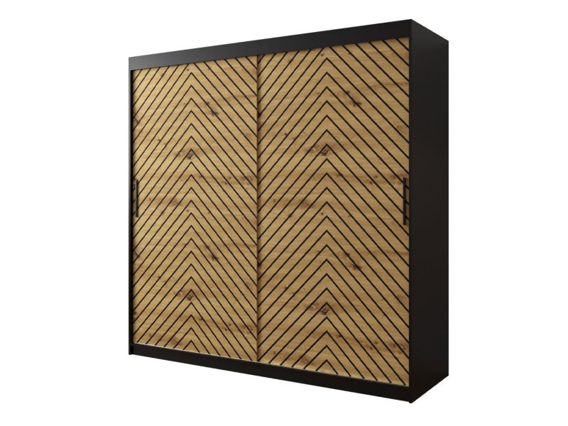 Szafa MIRJAN 24 Jodełka 1 200 czarny / dąb artisan + czarny 1 szt.