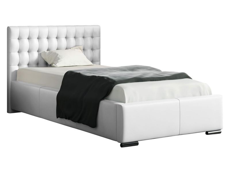 Łóżko tapicerowane MIRJAN 24 Porto Mini 90x200 biała ekoskóra 1 szt.