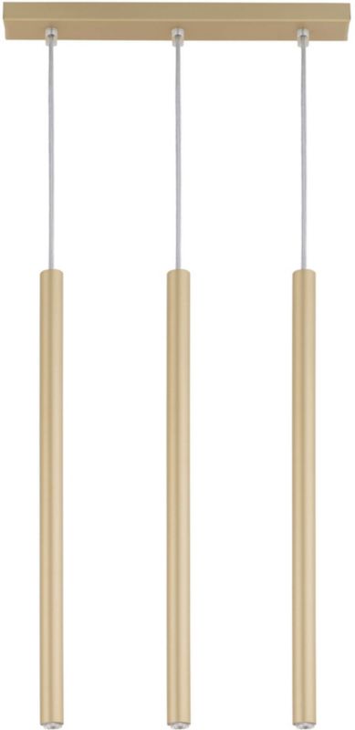 Lampa wisząca Sopel prosty 3-punktowa G9 złoty mat