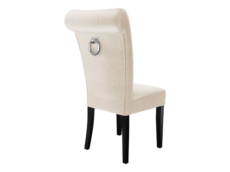 Krzesło MIRJAN 24 S65 czarny + kremowy + kołatka chrom 1 szt.