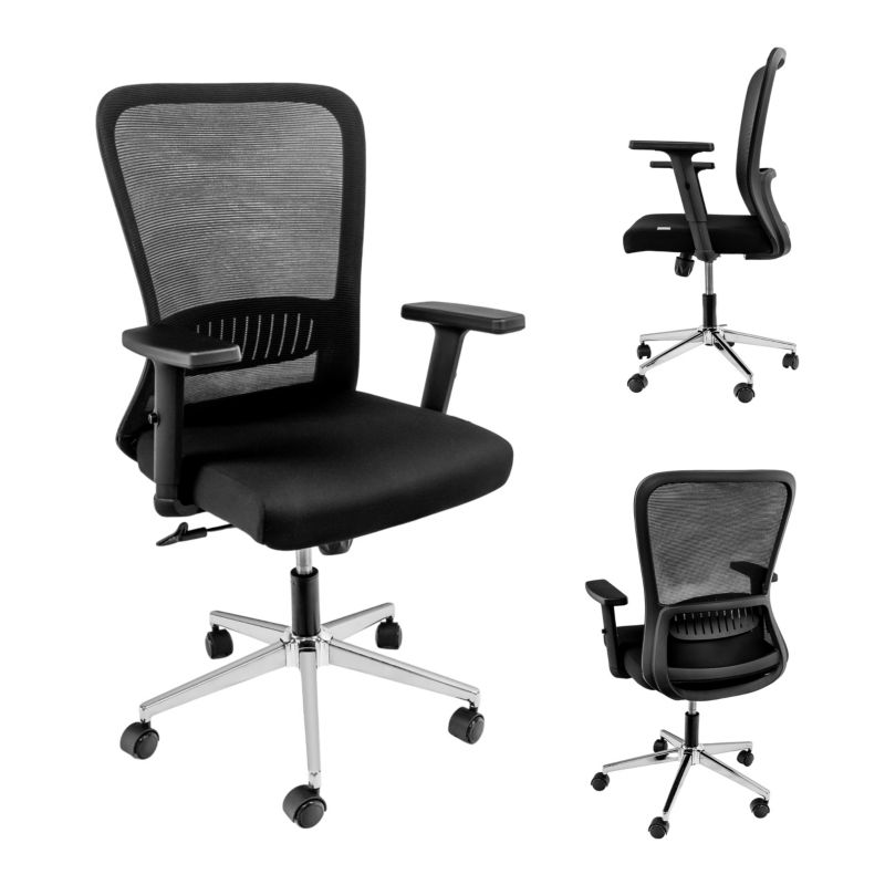 Krzesło Biurowe Obrotowe Furvero Norma Regulowane Czarne 1 szt.