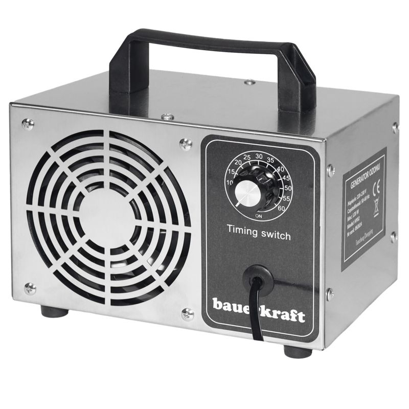 Generator ozonu Bauerkraft ozonator oczyszczacz powietrza 60 000 mg/h timer 120W 1szt.