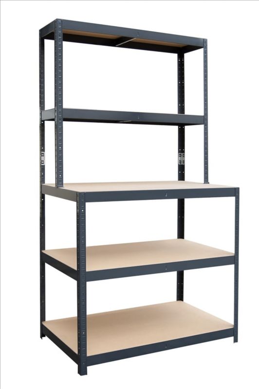 Regał metalowy schodkowy wciskany R200 Metalkas 180x100x30/60 100/200kg MDF 1 szt.