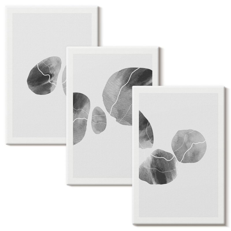 Tryptyk Na Ścianę Do Biura Wallfluent 40x60 cm Plamy farb abstrakcyjne sztuka 3 szt.