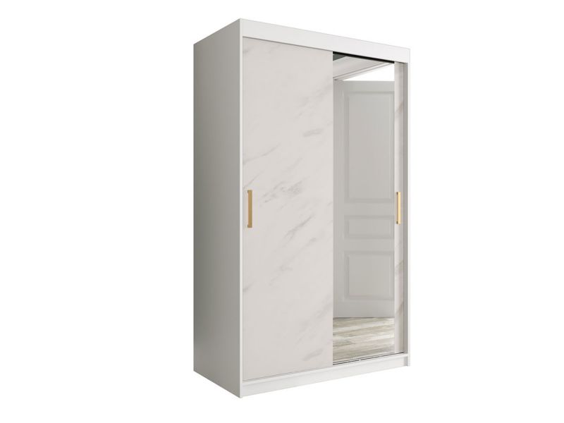 Szafa MIRJAN 24 Marmur T2 120 biały mat / biały marmur 1 szt.