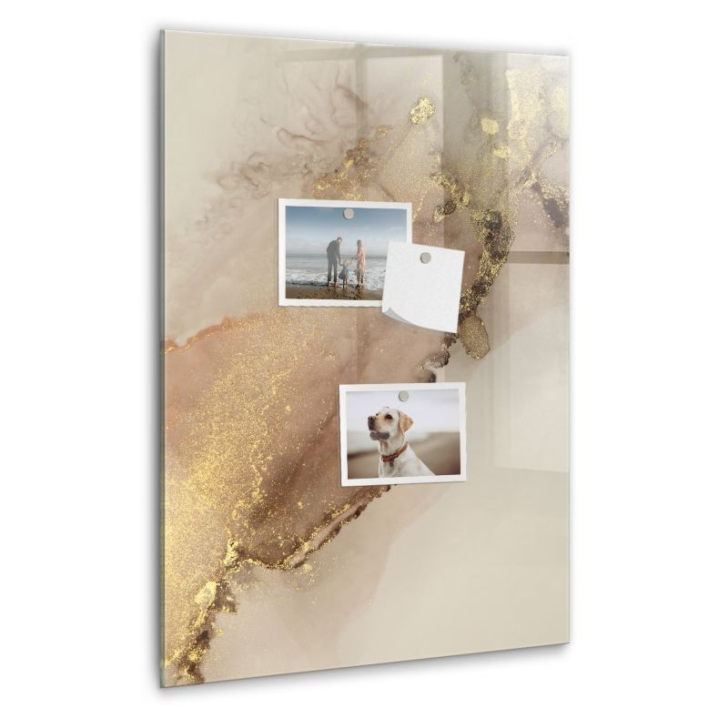 Szklana tablica magnetyczna Wallfluent 40x60 cm Brokatowy marmur Czarny marker 1 szt.