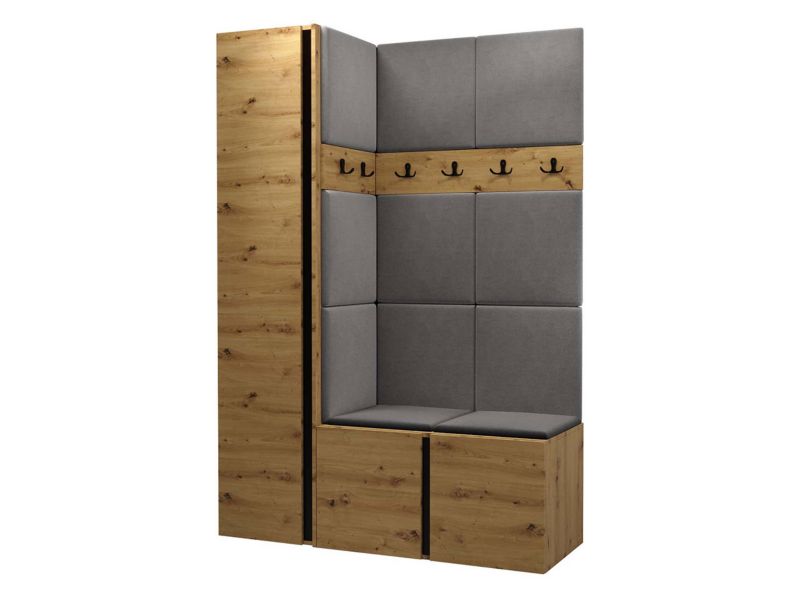 Garderoba MIRJAN 24 Orion IX dąb artisan/czarny + szary 1 kpl.