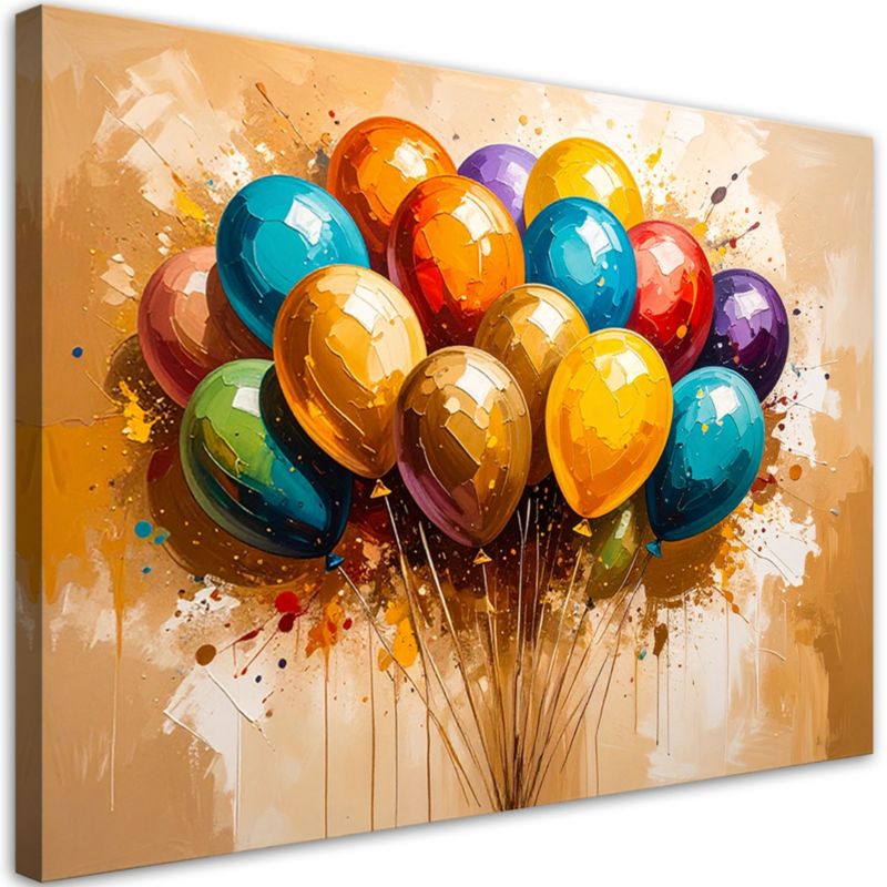 Obraz na płótnie do pokoju dziecka Feeby Kolorowe Balony 90x60cm 1szt