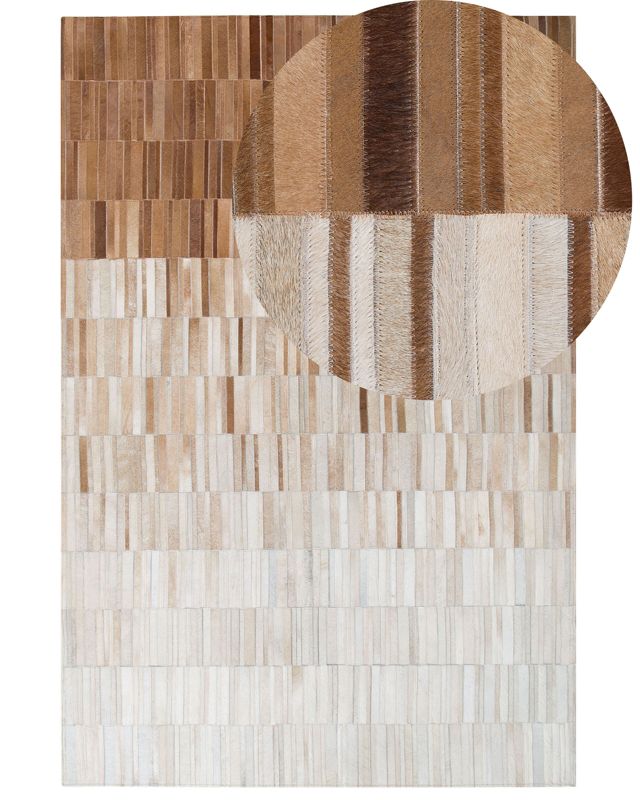 Dywan skórzany 140 x 200 cm beżowy Yagda 1 szt.