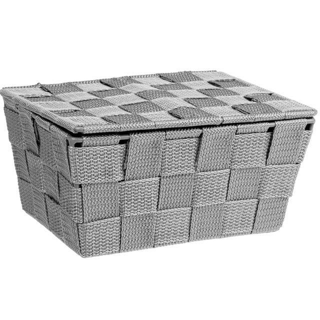 Koszyk łazienkowy Wenko Adria szary z pokrywką 14x19x10 cm tworzywo sztuczne 1 szt.